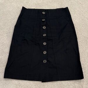 Zara Black Button-Front Pencil Skirt